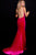 Plunging V-Neck Backless Velvet Gown in Pink