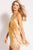 57907 Chevron Fringed Plunging Halter Dress