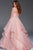 57958 Embellished V-neck Ruffled Ballgown