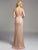 Lara Dresses - Embellished Bateau Sheath Evening Gown 33230 in Gold