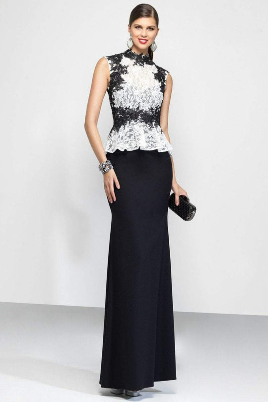 Alyce Paris Black Label - 5799 Long Dress In Black White