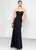 Alyce Paris - 5799 Long Fitted Jersey Dress With Removable Lace In Black