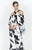 Daymor Couture - Halter Cold Shoulder Floral Dress 580 in Black and White