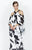 Daymor Couture - Contrasting Cold Shoulder Floral Dress 580 In Black and White