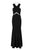 Cachet - 58028 Crossover Bodice Illusion Waist Mermaid Gown In Black