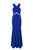 Cachet - 58028 Crossover Bodice Illusion Waist Mermaid Gown In Blue