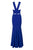 Cachet - 58028 Crossover Bodice Illusion Waist Mermaid Gown In Blue