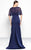 Alyce Paris - 5803 Beaded Capelet Scoop Trumpet Dress In Blue
