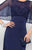 Alyce Paris - 5803 Beaded Capelet Scoop Trumpet Dress In Blue