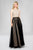 Cachet - Jewel Neckline Embellished Long Dress 58051Z in Black and Neutral