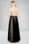 Cachet - Jewel Neckline Embellished Long Dress 58051Z in Black and Neutral