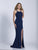 Dave & Johnny - A5807 Strappy Allure Cutout Long Dress in Blue