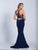 Dave & Johnny - A5807 Strappy Allure Cutout Long Dress in Blue