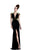 Johnathan Kayne - 581 Multi-Colored Beaded Contrast Long Gown  in Black and Multi-Color