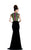 Johnathan Kayne - 581 Multi-Colored Beaded Contrast Long Gown  in Black and Multi-Color