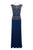 Cachet - 58245 Embellished Bodice Peplum Sheath Gown In Blue and Gold