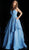 Jovani - 58320 Sweetheart Bodice Asymmetrically Tiered A-Line Gown In Blue