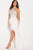 58331 Feather Fringed Illusion Halter Gown