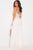 58331 Feather Fringed Illusion Halter Gown