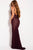 58348 Plunging Jeweled Lace Sheath Gown