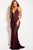58348 Plunging Jeweled Lace Sheath Gown