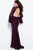 58375 Illusion High Neck Bell Sleeve Gown