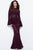 58375 Illusion High Neck Bell Sleeve Gown