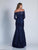 Dave & Johnny - A5840 Long Sleeve Scalloped Sequin Evening Gown