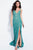 58433 V Neck Lace Embellished Fitted Prom Dress