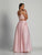 Dave & Johnny - A5844 Shimmering Pleated Two Piece Gown in Pink