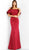 Jovani - 58451 Ruffled Sleeves Off-Shoulder Gown In Red