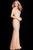 58488 Beaded V-neck Jersey Sheath Dress