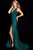 58503 Surplice Plunging V-Neck Glitter Gown