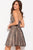 Jovani Glittered V-Neck A-Line Cocktail Dress - 1 pc Silver/Nude In Size 4 Available in Silver and Neutral