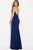 58557 Plunging V-neck Glitter Sheath Dress