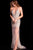 58559 Crystal Embellished V Neck Low Back Prom Dress