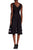 Taylor - 8281M Sleeveless Textured Flare Dress in Black