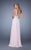 GiGi - 21322 Beaded Illusion Scoop Chiffon Dress In Pink