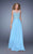 GiGi - 21322 Beaded Illusion Scoop Chiffon Dress In Blue