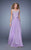 GiGi - 21322 Beaded Illusion Scoop Chiffon Dress In Purple