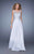 GiGi - 21322 Beaded Illusion Scoop Chiffon Dress In White