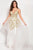 58631 Embroidered Deep V-neck A-line Dress