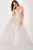 58631 Embroidered Deep V-neck A-line Dress