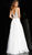 Jovani - 58632 Embroidered Deep V-neck A-line Dress in White