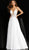 Jovani - 58632 Embroidered Deep V-neck A-line Dress in White