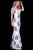 58645 Multicolored Floral Sequins V-Neck Prom Gown