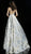 Jovani - 58681 Beaded High Halter A-Line Gown In White and Gold
