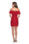 La Femme - 28147 Ruffled Off-Shoulder Cocktail Dress In Red