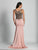 Dave & Johnny - A5893 Sleeveless Scoop Illusion Evening Gown in Pink