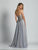 Dave & Johnny - A5894 Strapless Sequined Evening Gown in Silver